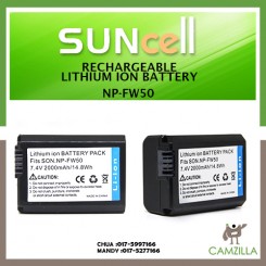SUNCELL NP-FW50 Battery for Sony A7 A7R A7S A7 MK II MK2 FW50